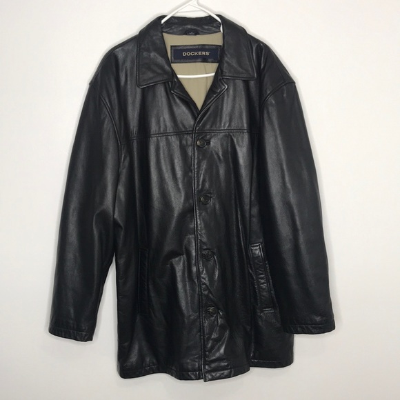 Dockers Other - Dockers Genuine Cow Leather Button Down Jacket